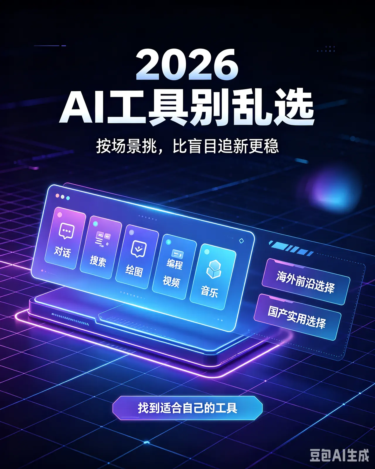 2026 热门 AI 工具清单:7 大场景,海外和国产各选什么、怎么选